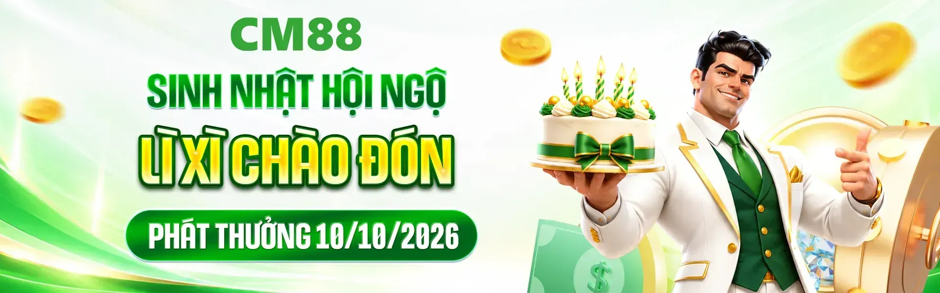 5. CM88 mang đến sắc màu mới cho dịp sinh nhật với nhiều hoạt động quà tặng dành riêng cho hội viên. Nhanh tay đăng ký tài khoản để khám phá sự kiện và cập nhật những phần thưởng nổi bật.